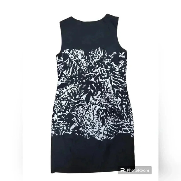 Diane Von Furstenberg leaves print black and white Dress Size 6 - Picture 2 of 3